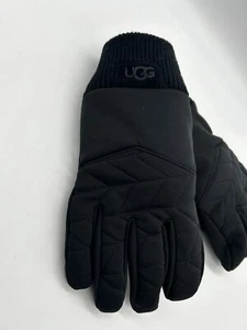 UGG All Weather Quilted Gloves With Knit Cuff Black Sz S/M NWT $95 - Picture 1 of 8