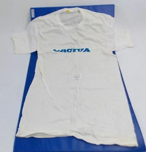 CAMISETA CAGIVA 1980 BLANCA CON LOGOTIPO AZUL TALLA L TAMANACO RAPTOR MITO FRECCIA - Imagen 1 de 2