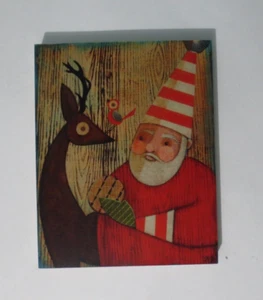 MELISSA BELANGER - New 8" x 10" CHRISTMAS PRINT on Wood Mount - "COOKIE BREAK" - Picture 1 of 6