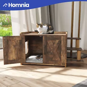 27" Hidden Cat Litter Box Enclosure Wooden Kitty House Cat Furniture Living Room - Picture 1 of 11