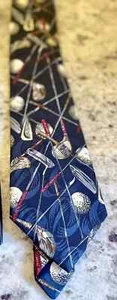 maroon CYCLING NECKTIE tie golf theme Italian silk alberto perricci classic - Picture 1 of 5