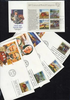 1989 Traditional Mail Delivery Sc 2434-7 2438 set of 5 Fleetwood cachets - Image 1 of 2