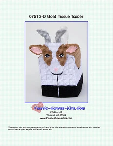 Goat 3-D Tissue Topper-Plastic Canvas Pattern or Kit - Picture 1 of 1