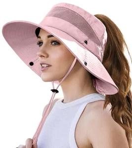 Sun Hat with High Ponytail Hole for Women UPF 50+ UV Protection Safari Hiking... - Picture 1 of 6