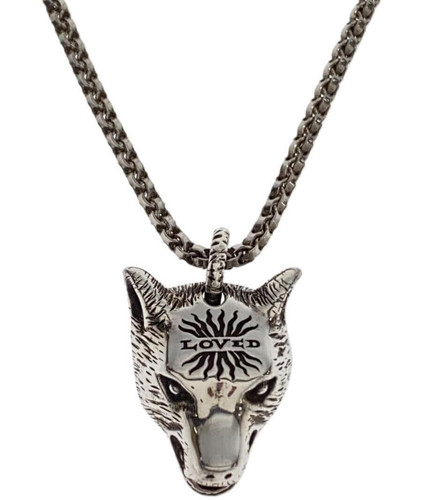 Collana Gucci argento con top LOVED RAGE FOREST WOLF 57 5 cm senza scatola