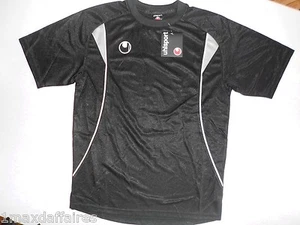 UHLSPORT Maillot Football Adulte ou Enfant 6 tailles Noir NEUF Junior Homme - Picture 1 of 2