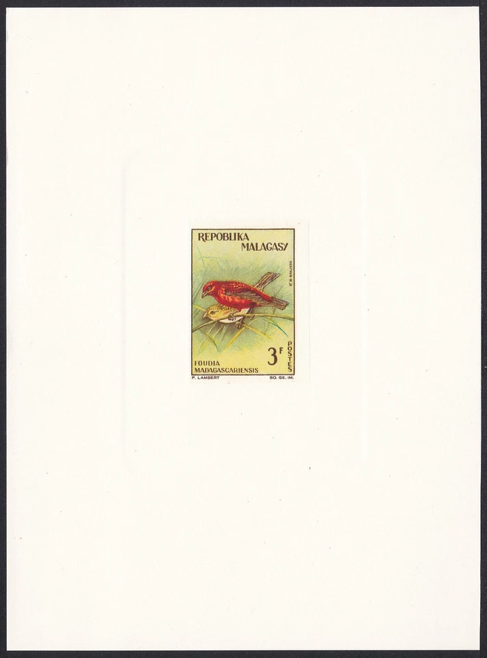 Madagascar Sc342 Bird, Red Fody, Deluxe Proof - Image 1 of 1