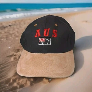 Vintage Australia Suede Brim Hat Embroidered Cap VTG Strapback AUS Flag - Picture 1 of 10