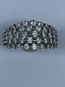 14 Karat Weißgold & CZ Cocktail Ring, Größe 10 1/4 DQ - Bild 1 von 9