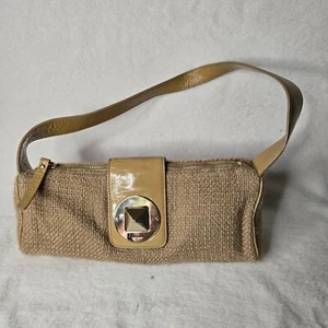 BOLSO PIRAMIDAL KATE SPADE BARRIL MERRYWOOD RITA LANA TWEED CHAROL HUESO CUERO - Imagen 1 de 11