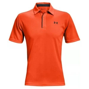 Men's Under Armour Heatgear Golf Polo Shirt Size 3XL Loose Fit Neon Orange Tech - Picture 1 of 11