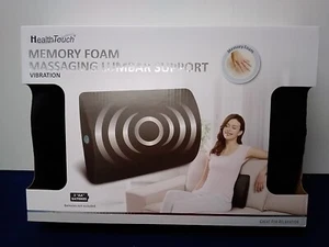 Health Touch Memory Foam Massaging Lumbar Support Back Vibration Black - Picture 1 of 8