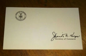 Secretary Juanita M. Kreps Signed Official Department of Commerce Card - Picture 1 of 1