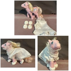 Satin 'n Lace Wedding Hasbro Vintage G1 My Little Pony with Shoes & Gown - Picture 1 of 24