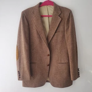 Blazer Adams Row De Colección Para Hombre Marrón 100% Lana Virgen con Parches en el Codo Talla 42R DEFECTOS - Imagen 1 de 23