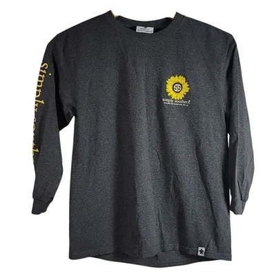 Camiseta Simply Southern Country Chick Gris Manga Media Larga Girasol Granja Vaca Foto 1 de 4