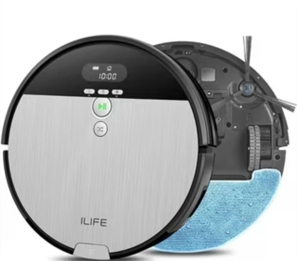 ILIFE V8S 机器人吸尘器及拖把组合带 750 毫升垃圾箱增强吸入口 — 第 1/1 张图片