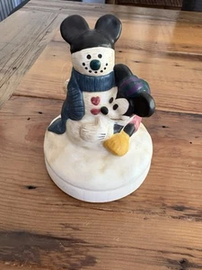 Disney Cookie Mold Press Mickey Mouse & Snowman Wreath Christmas Ceramic - Picture 1 of 3