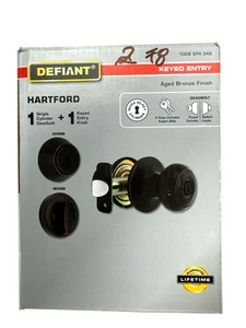 Defiant Hartford gleichschließend Zugangsknopf Einzylinder Riegel Bronze 1008974348 Neu - Bild 1 von 6