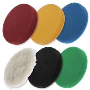 Buffing & Polishing Pad Kit with 6 - 6.5" Grip Pads; 5 Foam & 1 Wool Polish DA - Picture 1 of 5