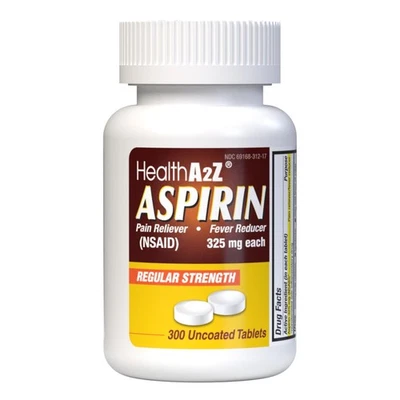 HealthA2Z® Aspirin 325mg | Uncoated Tablets |Original Strength (300 Counts) - Image 1 of 4