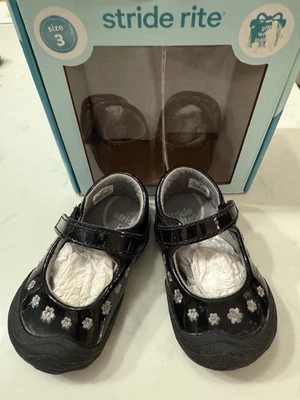 Stride Rite Baby Girls SR Mira Mary Jane Flat, Black Size: 3 Infant  - Image 1 of 3