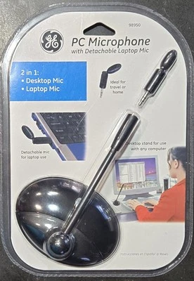 GE 98950 PC Microphone w Detachable Laptop Mic - Image 1 of 2
