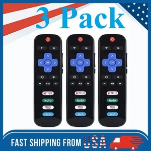 3 Pack Replacement Remote For Roku TV TCL Sanyo Element Haier RCA LG Onn Philips - Picture 1 of 2