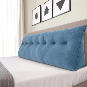 Almohada de cuña triangular, almohada de cabecero, reina/rey, azul - Imagen 1 de 15