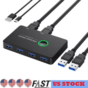 Selettore Switch USB 3.0 Switcher KVM per 2 PC Condivisione 4 Dispositivi USB - Foto 1 di 5
