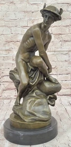 Escultura artística artesanal de bronce Mytic Flying Mercurio desnudo figura masculina decoración - Imagen 1 de 10