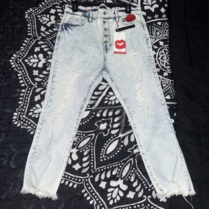 High waisted highest rise Acid Washed juniors Denim Jeans hot kiss SIZE 15 - Picture 1 of 6