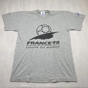 Maglia Mondiali 98 Uomo Grande Grigio Nero Francia Coupe De Monde Calcio Futbol anni 90 - Foto 1 di 10