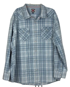 Camicia Desert Son uomo 3XL blu a quadri bandiera inno velluto a coste perle snap western nuova con etichette - Foto 1 di 9