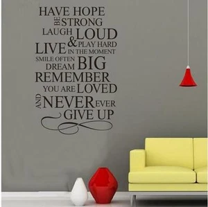 Wall stickers Have hope family rule Decal Removable Art Vinyl Decor Home Kids - Picture 1 of 7