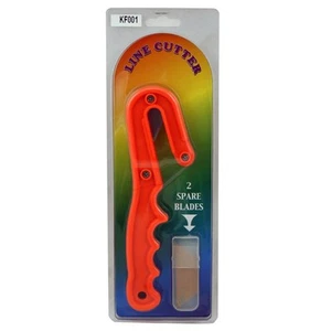 Fishing Line Cable Rope Cutter Scuba Dive Knife w/ 2 Spare Blades - Orange - Picture 1 of 3