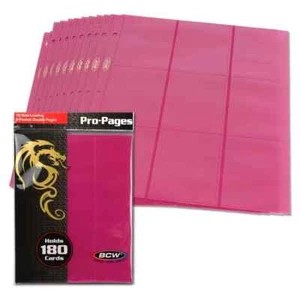 50 BCW Side Loading 18 Pocket Album Pages Pink Binder Page Trading Cards MTG - Picture 1 of 4