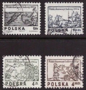 Poland 1974-77 Designs from 16th century woodcuts Mi 2350-51, 2537-38 - Picture 1 of 2