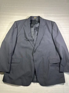 TownCraft 2 Pcs 48R Suit 40x32 Men's Black Pinstripe Differ Band/Same Color#1092 - Picture 1 of 24