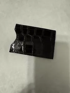 Eel Skin Credit Card Holder - Dark Brown- Brand New - Picture 1 of 5