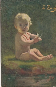 CARTOLINA TEMATICA BAMBINI INFANZIA GIOCHI ANIMALI FELICITA VIAGGIATA 1919 - Bild 1 von 2