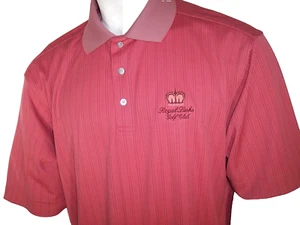 Neu Cutter & Buck XXL ziegelrot gestreift Poly/Cocona Poloshirt Royal Links Golf - Bild 1 von 7
