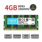 4GB DDR3 PC3-14900S 1866MHz 204Pin CL13 SODIMM RAM Laptop Memory Crucial BT