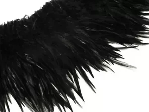 Riscia 4 pollici - Costume da legatura mosca artigianato con corde nere collo di gallo piume tritate - Foto 1 di 9