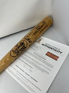 Tony Gwynn Yogi Berra Ernie Banks Hall Of Fame Signed Bat 23 Autos Beckett - Picture 1 of 12