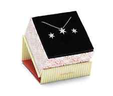 Women's Sugar Bean Jewelry Starburst Pendant Necklace Stud Earrings Silver J2257
