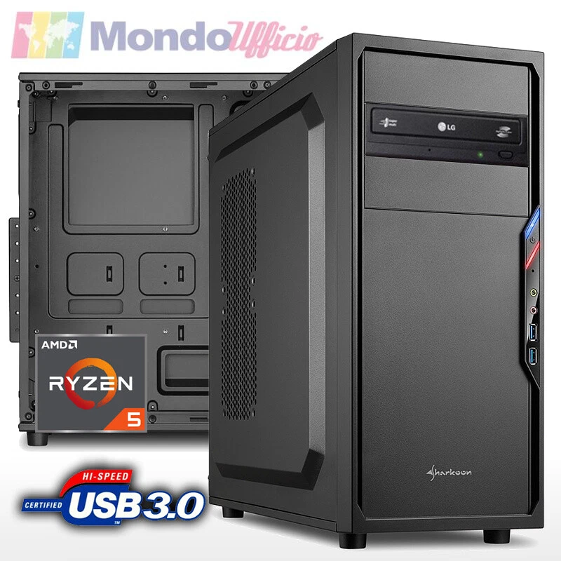 PC Computer AMD RYZEN 5 5500 4,20 Ghz - Gigabyte A520 - Card reader - USB 3.2 - Immagine 1 di 1