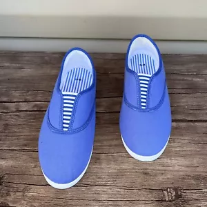 Unbranded Size 8M Women's Slip On Loafer Shoe Blue and White - Picture 1 of 18