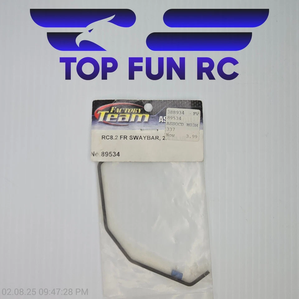 Team Associated 89534 Front Sway Bar 2.4 Blue For RC8.2E - Image 1 of 1