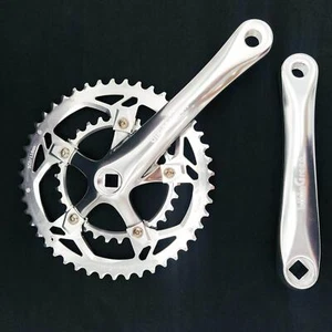 bikinGreen Classic 165mm Crankset with 46/30T BCD 110mm Silver chainring Vintage - Picture 1 of 5